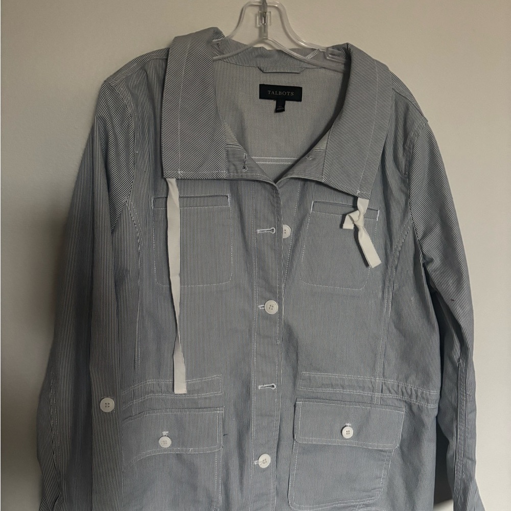 Talbots Light Gray Utility Jacket